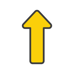 Up arrow icon with white background stock illustration