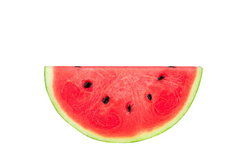 Slice of watermelon isolated on transparent background. Slice whole watermelon with clipping path. Food concept. png file.