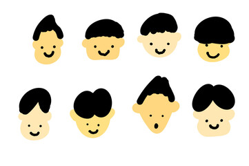 いろんな世代の男の子の顔セット
