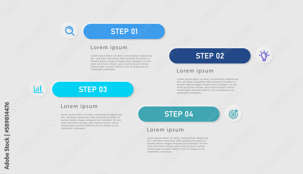 Poster business infographic design template with 4 options or steps. can be used for workflow layout, diagr