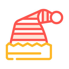 hat elf cute holiday color icon vector illustration