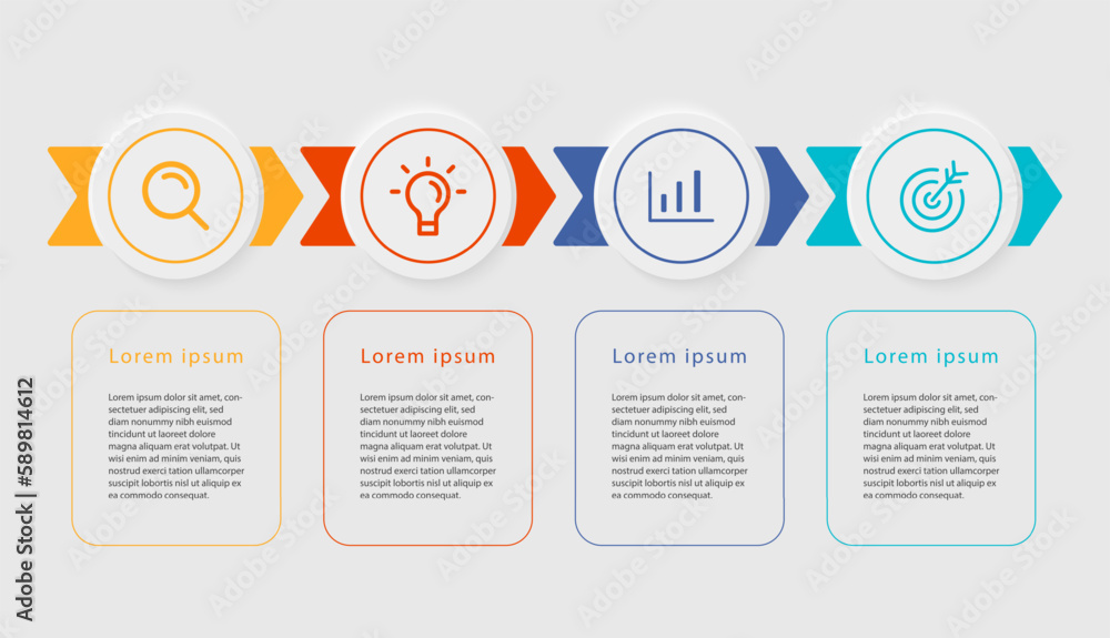 Poster business infographic design template with 4 options or steps. can be used for workflow layout, diagr