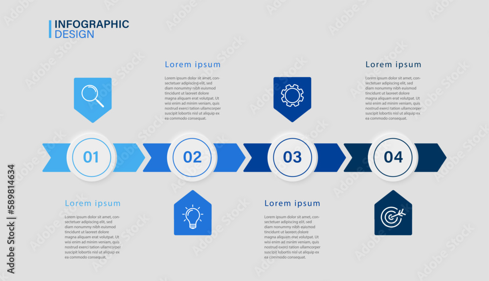 Poster business infographic design template with 4 options or steps. can be used for workflow layout, diagr