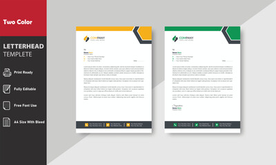 Letterhead Creative Business Corporate Company Minimal Abstract 2 Unique Template package. Professional & Modern Official  Letterhead Template Design. Simple, Clean, and Trendy Print Ready Design