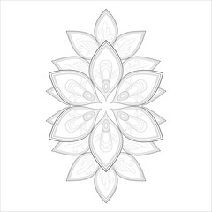 Coloring Books for adults. Hand drawn flowers in zentangle style for t-shirt design or tattoo and coloring book