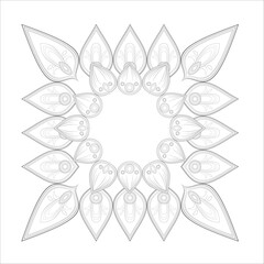 Coloring Books for adults. Hand drawn flowers in zentangle style for t-shirt design or tattoo and coloring book