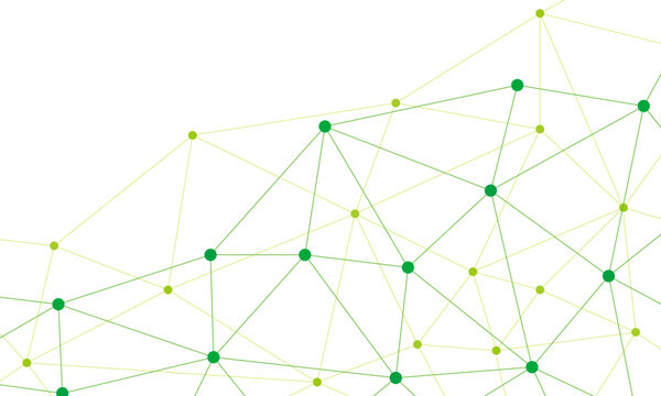 緑の点と点を線で繋いだネットワークイメージ素材