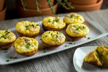 High angle closeup egg muffins