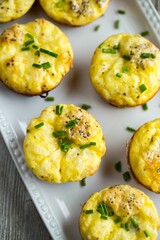 High angle closeup of egg muffins