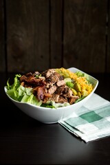 Closeup of a Healthy Steak Salad
