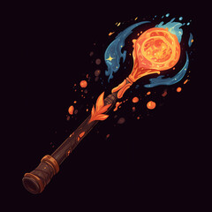 Fiery magic wand