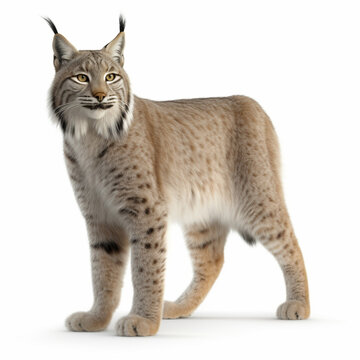 Lynx In Front Of White Background