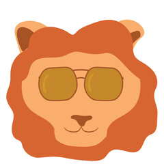 Cute lion with sunglasses