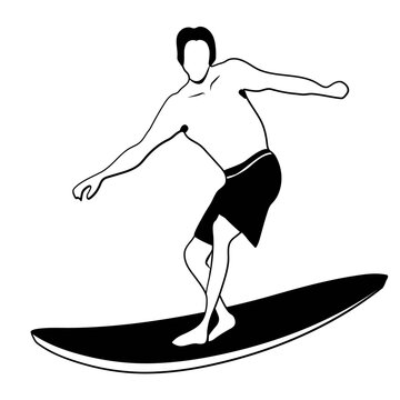 recommend clip art: Surfing silhouette