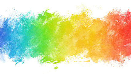 カラフルな水彩の筆の跡。飛沫、帯。