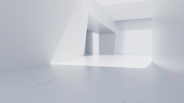 White abstract outdoor architecture, 3d rendering.