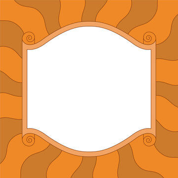 Hippie groovy photo  png   in simple linear style - design template - square social media post frame