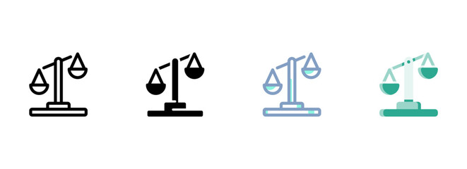 Simple vector icon on a theme scales of justice
