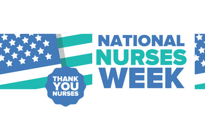 National Nurses Week. Thank you nurses. Medical and health care concept. Fighters against viruses and diseases. In honour of the doctors. Celebrated annual in United States. Vector illustration poster