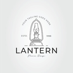 traditional lantern or kerosene lamp logo vector illustration design