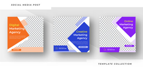 Creative marketing agency live webinar and corporate social media post template
