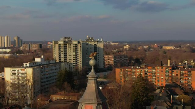 Drone footage of Wortley Village in London, Ontario, Canada