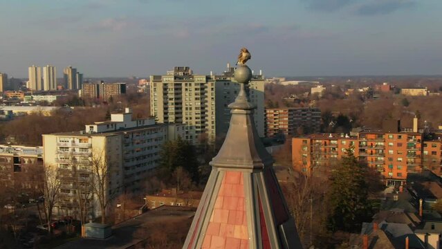 Drone footage of Wortley Village in London, Ontario, Canada