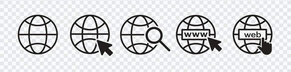 Go to web Icon sheet in trendy flat style isolated on transparent background. Website pictogram. Internet symbol for your web site design, logo, app, UI. Vector illustration, EPS10