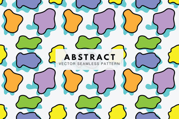 Abstract organic colorful shapes seamless repeating pattern