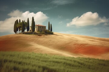 Tuscany landscape. holiday and travel concept. generative ai