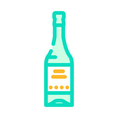 wine drink bottle color icon vector illustration