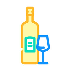 wine glass bottle color icon vector illustration