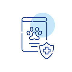 Travel healthcare. Medical insurance for pets. Pixel perfect, editable stroke line icon