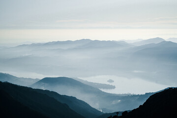 mountains in the morning