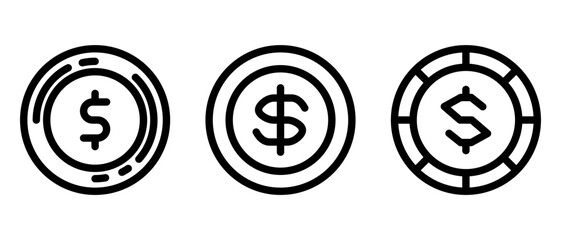 coin icon or logo isolated sign symbol vector illustration - high quality black style vector icons