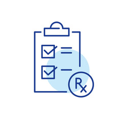 Prescription medications checklist. Pixel perfect, editable stroke icon