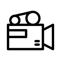 movie camera icon or logo isolated sign symbol vector illustration - high quality black style vector icons