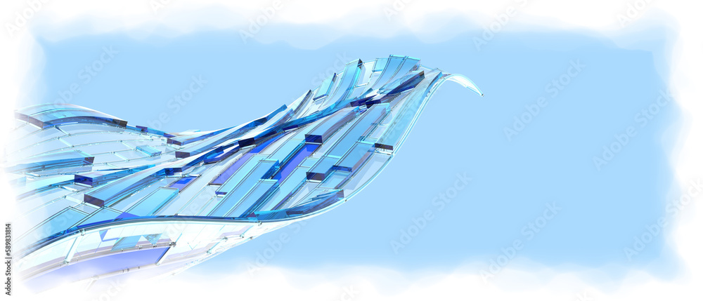 Aufkleber abstract futuristic technology background. digital birds and freedom of thought in virtually world w