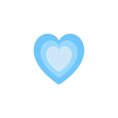 3 layers of bright blue hearts