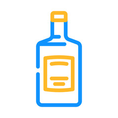 Fototapeta premium gin glass bottle color icon vector illustration