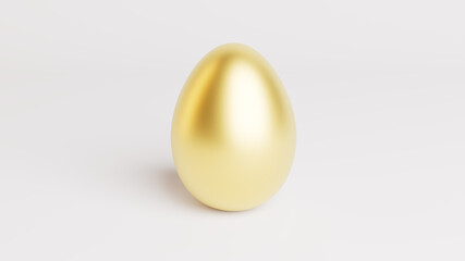 Golden Easter Egg on white background. 3d illustration
