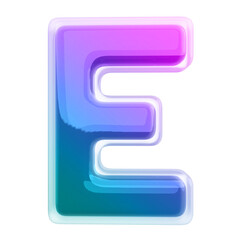 3D Font Gradient Letter E