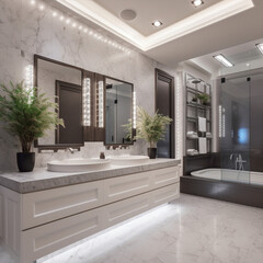 Generative ai luxury contemporary modern master bathroom
