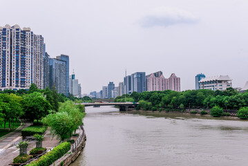 Wulin Square is a square in the Xiacheng District of Hangzhou. Urban construction and building exterior in Hangzhou China