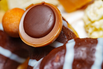 Chocolates candies and waffles. Suitable for commercial advertising.