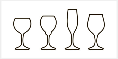 Wine glass toast icon isolated. Sketch Hand dravn Vector stock illustration EPS 10