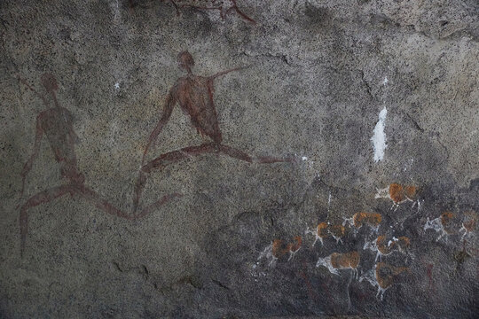 Decorative rock art of ancient tribes at the Danish zoo