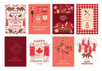 Canada day holiday Cards vector