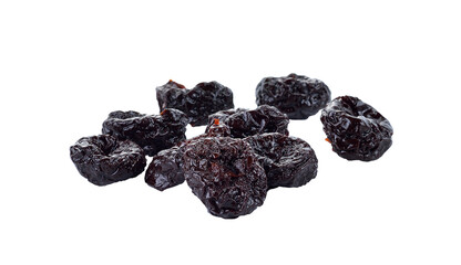 Dried Prunes on  white background