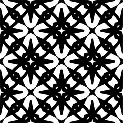 Black and white abstract patterns.Seamless monochrome repeating pattern for web page, textures, card, poster, fabric, textile.